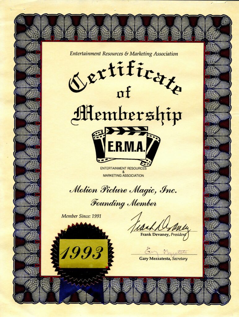 ERMA Founding Member Certificate